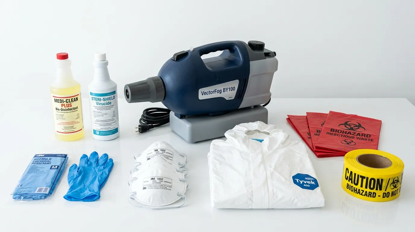 Professional biohazard remediation crew working in Piscataway