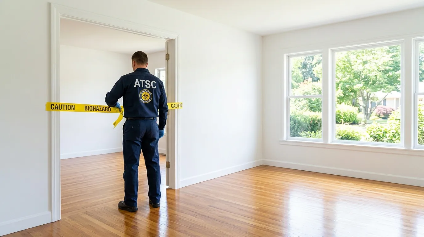 Certified biohazard cleanup crew performing Crime Scene Cleanup in Piscataway